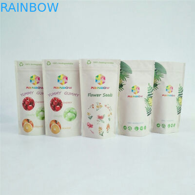 La poche biodégradable faite sur commande de tirette de papier de PLA emballage tiennent l'emballage alimentaire de thé