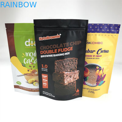 Support de papier d'aluminium de sachet en plastique de serrure de fermeture éclair de catégorie comestible vers le haut de sac avec la tirette