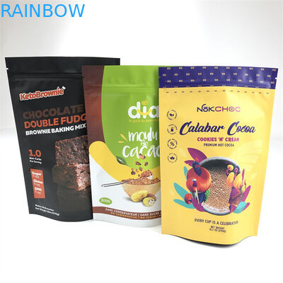 Support de papier d'aluminium de sachet en plastique de serrure de fermeture éclair de catégorie comestible vers le haut de sac avec la tirette