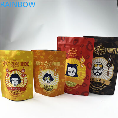 Le zip-lock imprimé de Mylar de maïs éclaté de barre de protéine de casse-croûte met en sac le paquet en plastique 250g de nourriture