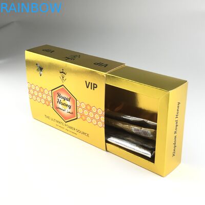 10g Honey Liquid Packaging Bag Sachet cru avec la boîte de présentation de feuille d'or