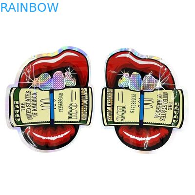 L'odeur en plastique faite sur commande de sac de tirette de Mylar de forme irrégulière rendent 3.5g 7g résistant