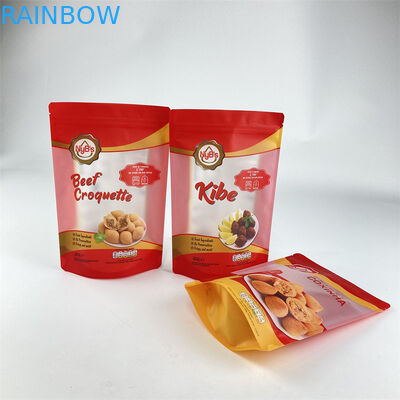 La coutume a imprimé les fruits secs en plastique emballant des sacs se lèvent pour des puces de banane de mangue