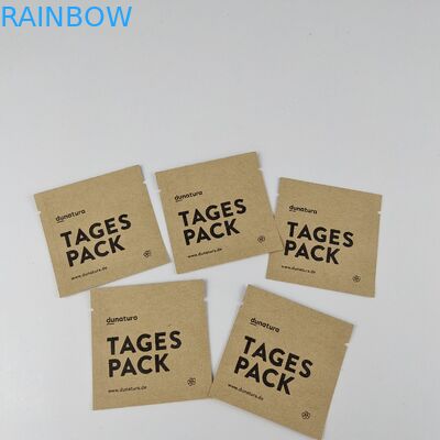 Sac plat de poche de papier d'aluminium de papier d'emballage de Logo Heat Seal 3 de sac latéral fait sur commande de joint