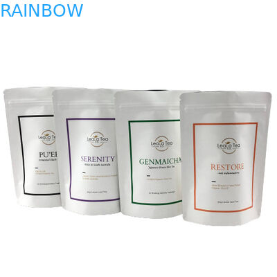 Les sacs faits sur commande de papier d'aluminium de Logo White Coffee Beans Tea Mylar sentent la preuve