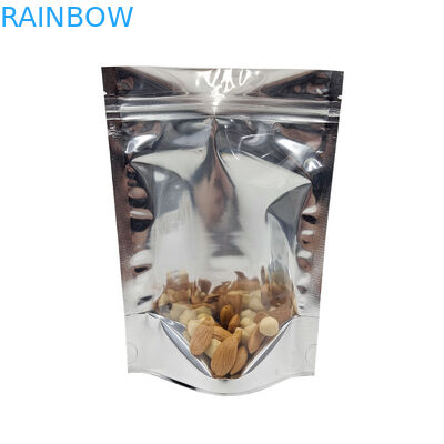 Fenêtre Front Silver Back Stand Up d'espace libre de Mylar Doypac d'emballage de papier d'aluminium de CMYK rescellable