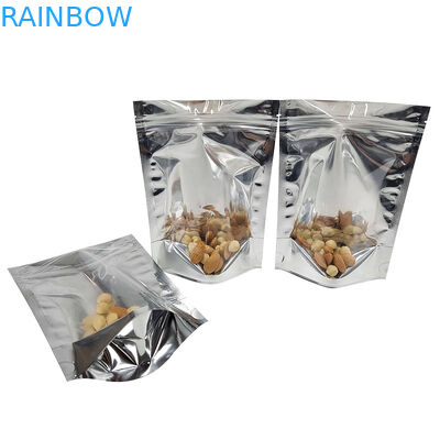 Fenêtre Front Silver Back Stand Up d'espace libre de Mylar Doypac d'emballage de papier d'aluminium de CMYK rescellable