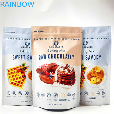 La serrure imprimée de fermeture éclair d'emballage de sac de casse-croûte de gâteau de biscuit de poche de Mylar de catégorie comestible a stratifié