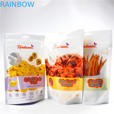 Mylar rescellé imprimé fait sur commande met en sac pour la banane Chips Snack Stand Up Zipper