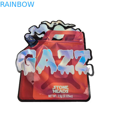 3.5g a scellé la preuve Mylar d'odeur met en sac spécial unique imprimé par coutume découpé avec des matrices de forme irrégulière