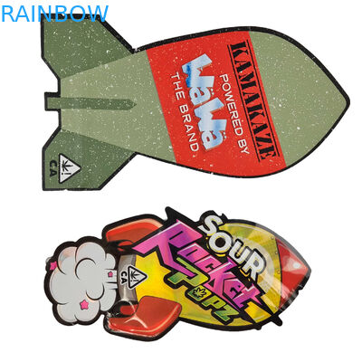 3.5g a scellé la preuve Mylar d'odeur met en sac spécial unique imprimé par coutume découpé avec des matrices de forme irrégulière