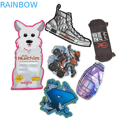 3.5g a scellé la preuve Mylar d'odeur met en sac spécial unique imprimé par coutume découpé avec des matrices de forme irrégulière