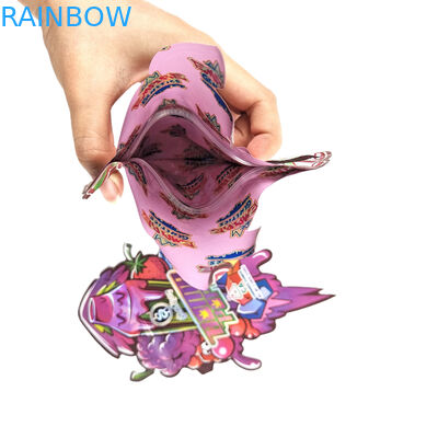 Conception personnalisée 3.5g 7g 14g 28g Sacs découpés avec des matrices Ziplock Forme spéciale à l'épreuve des enfants Forme personnalisée Mylar Snack Bag Packaging