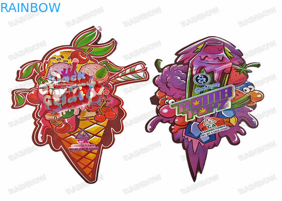 Petite tirette faite sur commande de preuve d'odeur d'emballage de la catégorie 3.5g comestible de Logo Die Cut Ziplock Bags