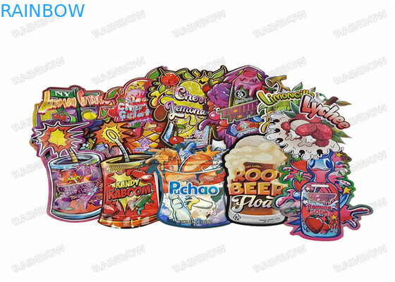 3.5g la catégorie comestible Mylar fait sur commande a découpé la forme avec des matrices irrégulière Mylar sans danger pour les enfants empaquetant avec la tirette