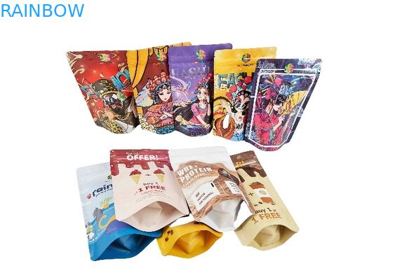 Support de plastique de papier d'aluminium vers le haut des sacs zip-lock rescellables de Mylar de preuve d'odeur de poche