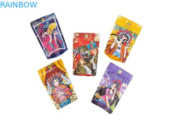 Support de plastique de papier d'aluminium vers le haut des sacs zip-lock rescellables de Mylar de preuve d'odeur de poche