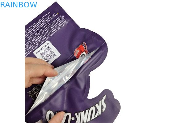 Poche zip-lock en plastique formée spéciale irrégulière découpée avec des matrices 3.5g 7g 14g d'aluminium