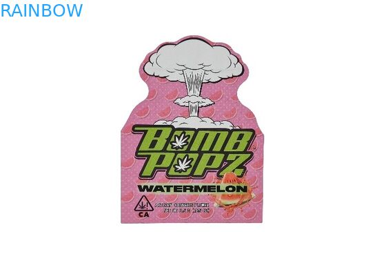 Le zip-lock sans danger pour les enfants en plastique de Mylar de l'hologramme 3.5g met en sac spécial irrégulier découpé avec des matrices formé