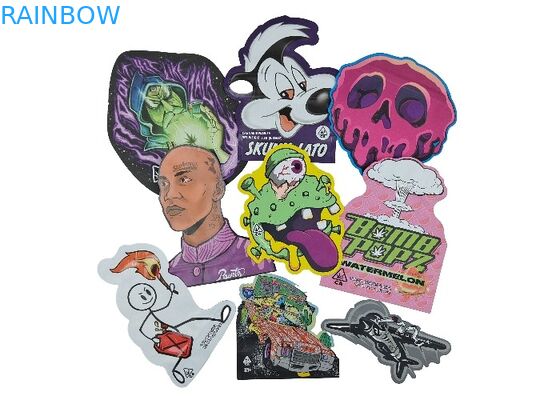 3.5g fait sur commande - 28g Mylar découpé avec des matrices par hologramme brillant met en sac la forme spéciale pour le biscuit de puissance de nourriture