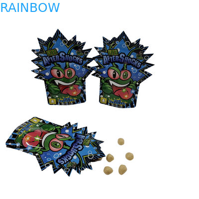 Sacs d'impression numérique à fermeture à glissière de forme personnalisée 3,5 g 7 g 14 g Sacs Mylar en feuille d'aluminium pour biscuits