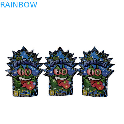 Sacs d'impression numérique à fermeture à glissière de forme personnalisée 3,5 g 7 g 14 g Sacs Mylar en feuille d'aluminium pour biscuits