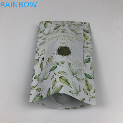 Sacs d'impression numérique personnalisés Logo en or métallique Sacs d'emballage de thé debout