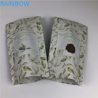 Sacs d'impression numérique personnalisés Logo en or métallique Sacs d'emballage de thé debout