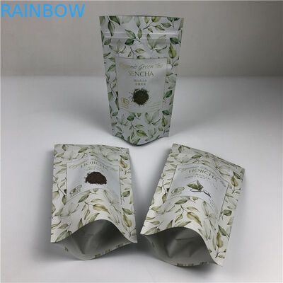 Sacs d'impression numérique personnalisés Logo en or métallique Sacs d'emballage de thé debout