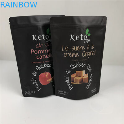 Temps d'impression rapide en noir mat et sacs imprimés sur mesure pour les suppléments de shakes