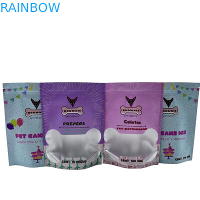 Sac de nourriture pour animaux de compagnie à fermeture éclair en couleurs CMYK pour le stockage de nourriture pour animaux de compagnie à long terme