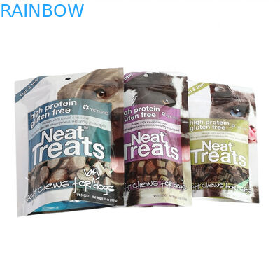 Sac de nourriture pour animaux de compagnie à fermeture éclair en couleurs CMYK pour le stockage de nourriture pour animaux de compagnie à long terme