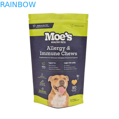 Sacoche de nourriture pour animaux de compagnie réutilisable pour emballage debout avec fermeture à glissière