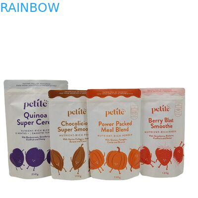 Logo personnalisé imprimé Biodégradable 100% Sac à emballage réutilisable Sacs en plastique debout Doypack avec fermeture à glissière