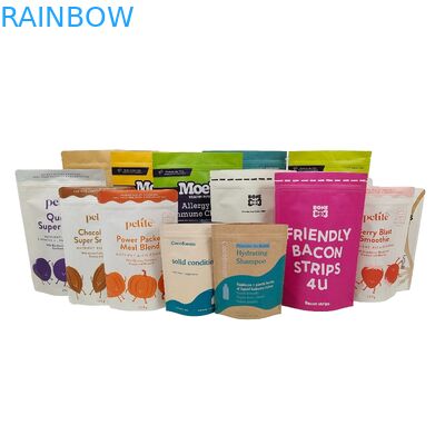 Emballage en plastique comestible sur mesure Sacs biodégradables en papier d'aluminium Fermeture à glissière Doypack pour le thé Café Snack