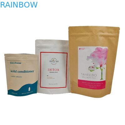 Sacs à jouets biodégradables recyclables personnalisés Sacs debout avec fermeture à glissière Sacs en papier kraft Sacs d'emballage comestibles