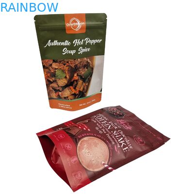 Matt Logo personnalisé Imprimé Stand Up Pouch Foil d'aluminium Chocolat Emballage alimentaire Stand Up sac fermeture éclair