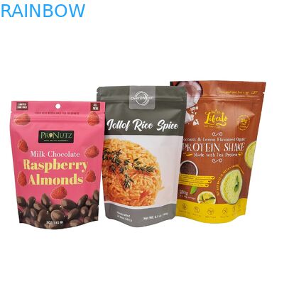 Laminé sac Mylar de qualité alimentaire personnalisé Stand Up Ziplock Snack Sac fermeture à glissière