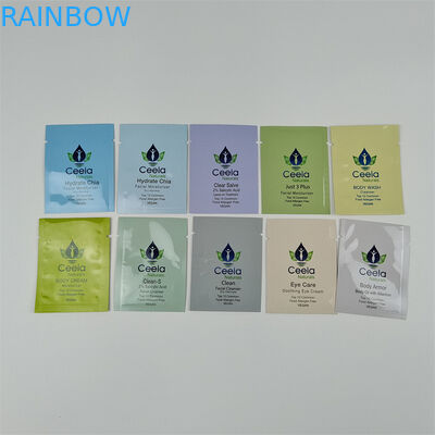 Sac d'emballage cosmétique professionnel Max.10 couleurs Sac plat échantillons gratuits Sacs