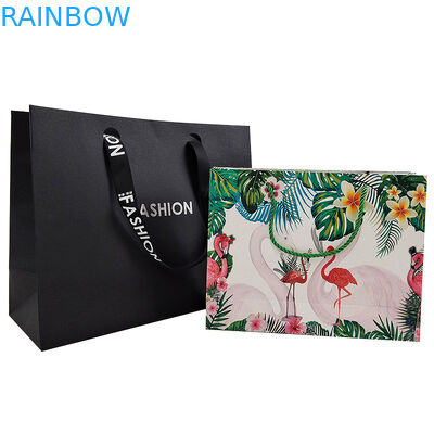 Logo de marque personnalisé Emballage de vêtements en papier noir de luxe Emballage cadeau sac à main Emballage en papier