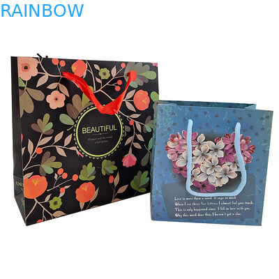 Impression de logo sur mesure Emballage en papier kraft réutilisable avec poignée Emballage en papier kraft sac cadeau