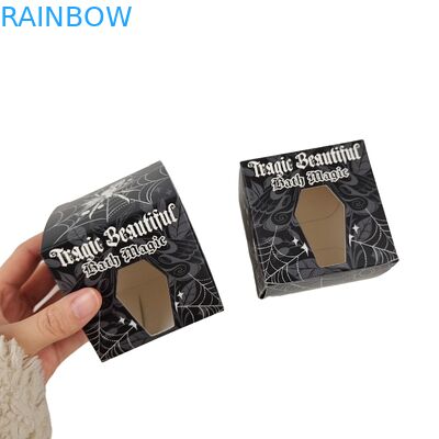 Boîte en papier noir carrée personnalisée de haute qualité avec fenêtre creuse avant spéciale Emballage alimentaire Boîte cadeau en carton blanc