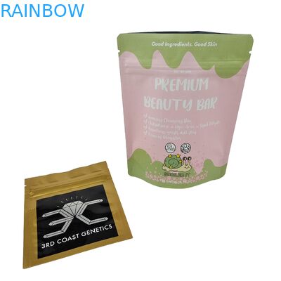 Finition brillante fenêtre frontale Mylar Pouch pour les fleurs de bonbons Ziplock sac anti-odeur Stand Up Pouch