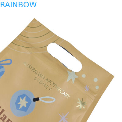 Conception personnalisée Imprimé carré mat plat bas du côté coussinet plastique Mylar Foil Logo Emballage Poche facile à déchirer Fermeture à glissière sacs