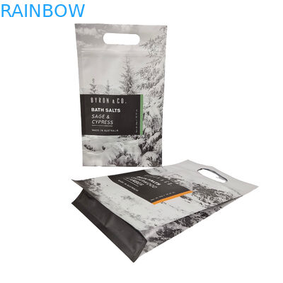 Sacs à dos en plastique à fermeture à glissière en plastique carré à fond plat Sacs alimentaires d'emballage de côté Sceau Sacs alimentaires pour animaux de compagnie avec poignée