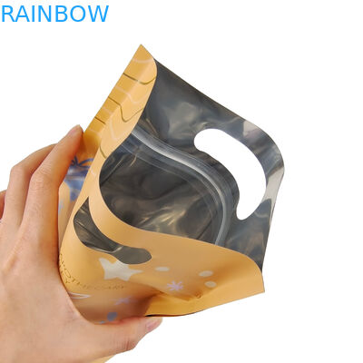 Sacs à dos en plastique à fermeture à glissière en plastique carré à fond plat Sacs alimentaires d'emballage de côté Sceau Sacs alimentaires pour animaux de compagnie avec poignée