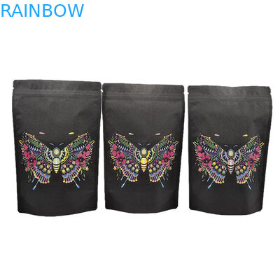 Sacs d'emballage en papier kraft écologique personnalisé en gros avec sacs Mylar UV re-fermables pour la poudre de protéines d'épices