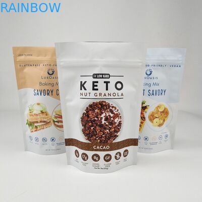 Impression personnalisée Sac d'emballage en plastique thermiquement scellé pour les noix bonbons chocolat thé café emballement stand up pouch