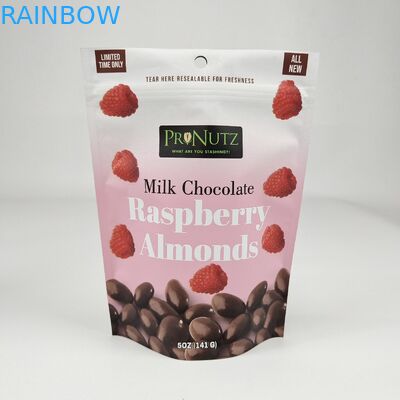 Sacs alimentaires en plastique stratifiés à nouveau fermées emballage sur mesure conception imprimée Ziplock Poly Bag Pouch pour les fruits secs