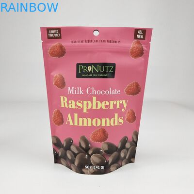 Sacs alimentaires en plastique stratifiés à nouveau fermées emballage sur mesure conception imprimée Ziplock Poly Bag Pouch pour les fruits secs